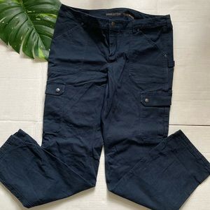 Womens Duluth trading firehose Duluthflex cargo pants size 16 long navy blue